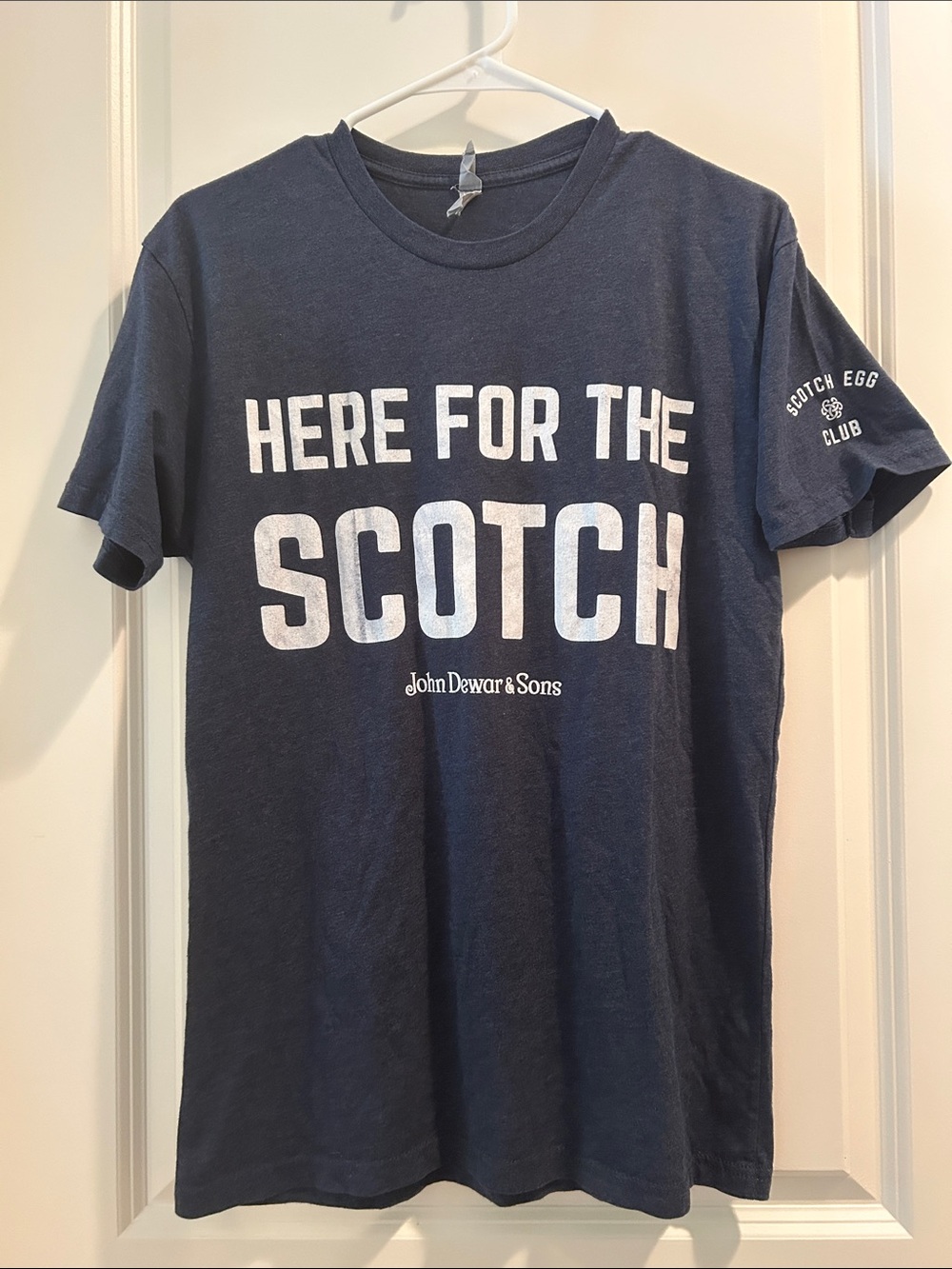 Next Level HERE FOR THE SCOTCH Graphic Tee - John Dewar & Sons Scotch Egg Club M